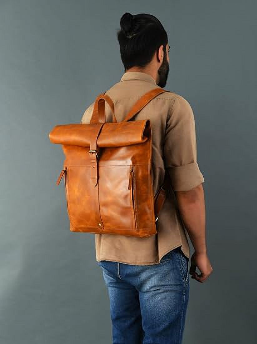Vintage Full Grain Leather Laptop Backpack G933
