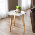 Modern Geometric End Table in White Z688