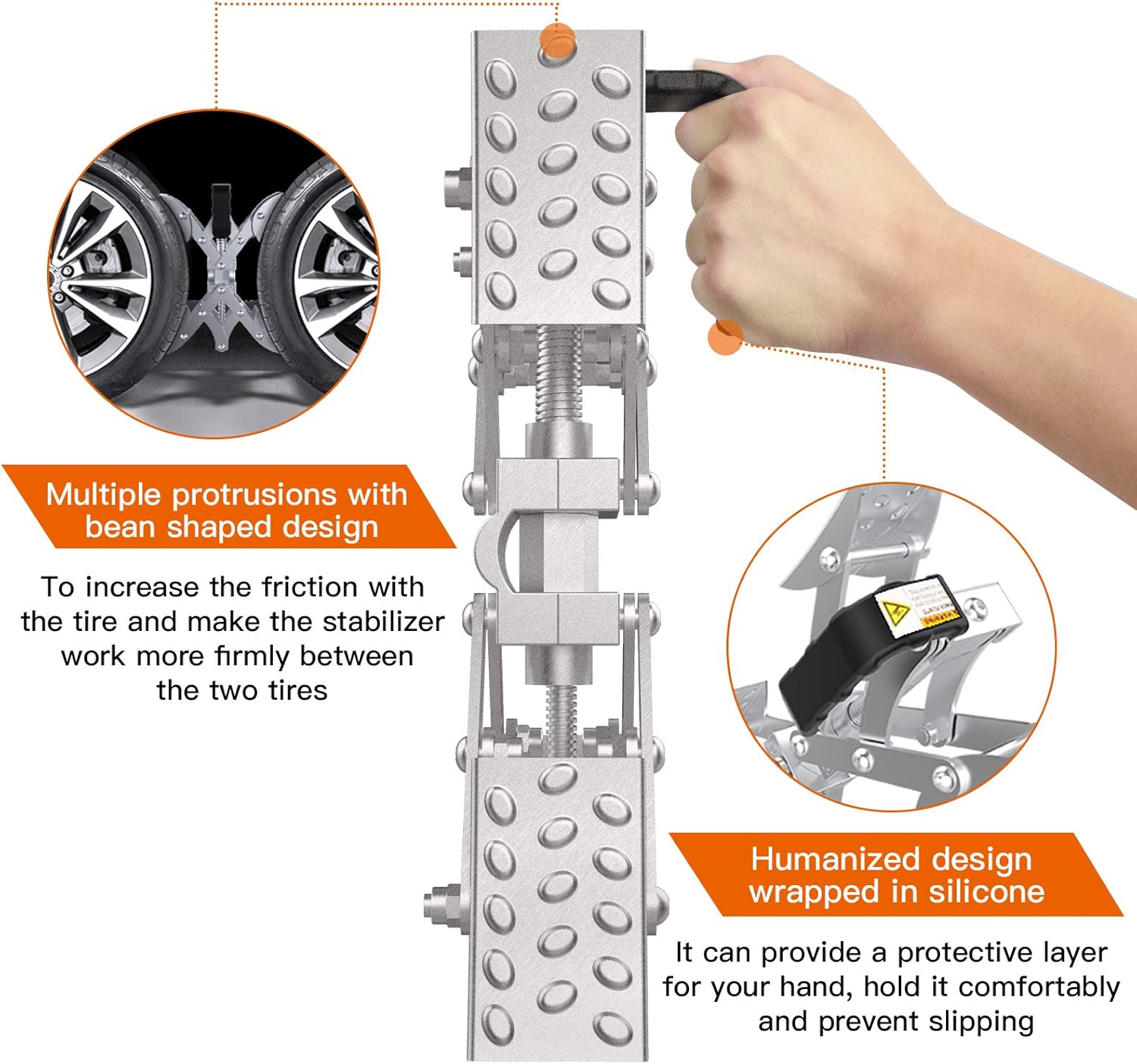 RV Wheel Chocks Stabilizer for Travel Trailers Tire Camper Accessories - Pack of 2 S844044