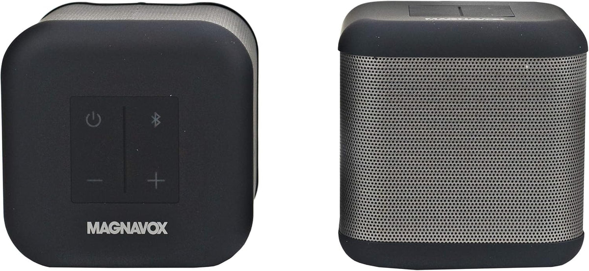 Silver and Black Stereo Speakers, Bluetooth, Pack of 2 C6477