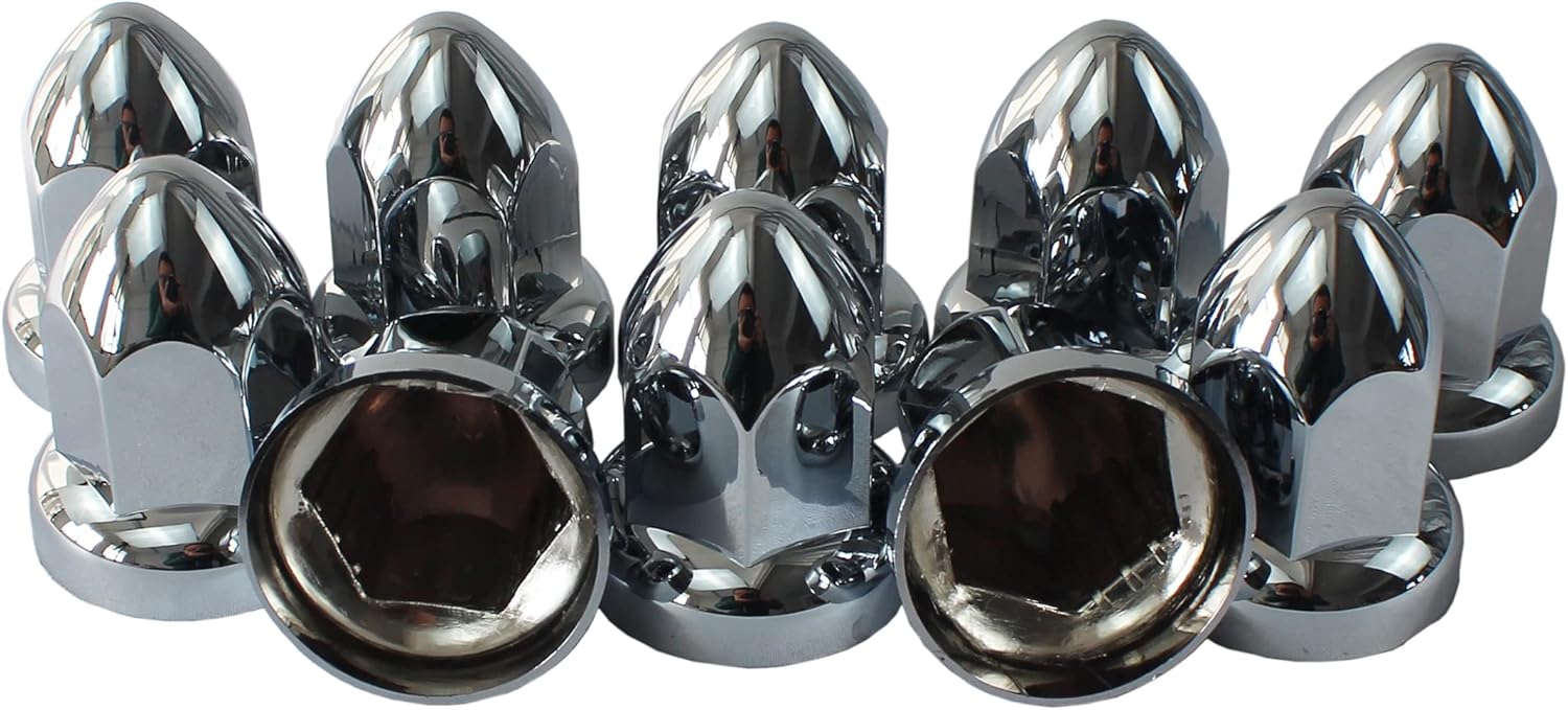 33mm Chrome ABS Plastic Lug Nut Covers with Flange for Semi Truck (60) L850638