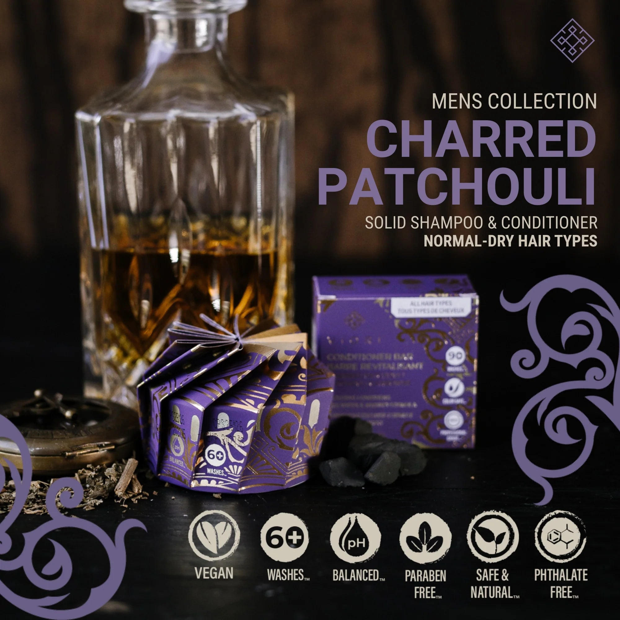 Charred Patchouli Shampoo Bar for Dry Hair & Scalp F42965