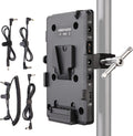 V-Mount Lock Battery Plate Power Supply Adapter with Super Clamp, D-TAP/DC/USB Power Output T1579
