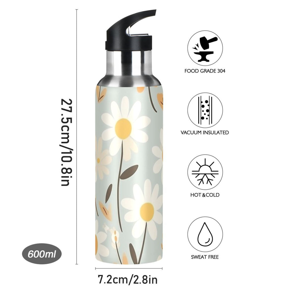 20 oz Insulated Stainless Steel Water Bottle with Straw Lid V446