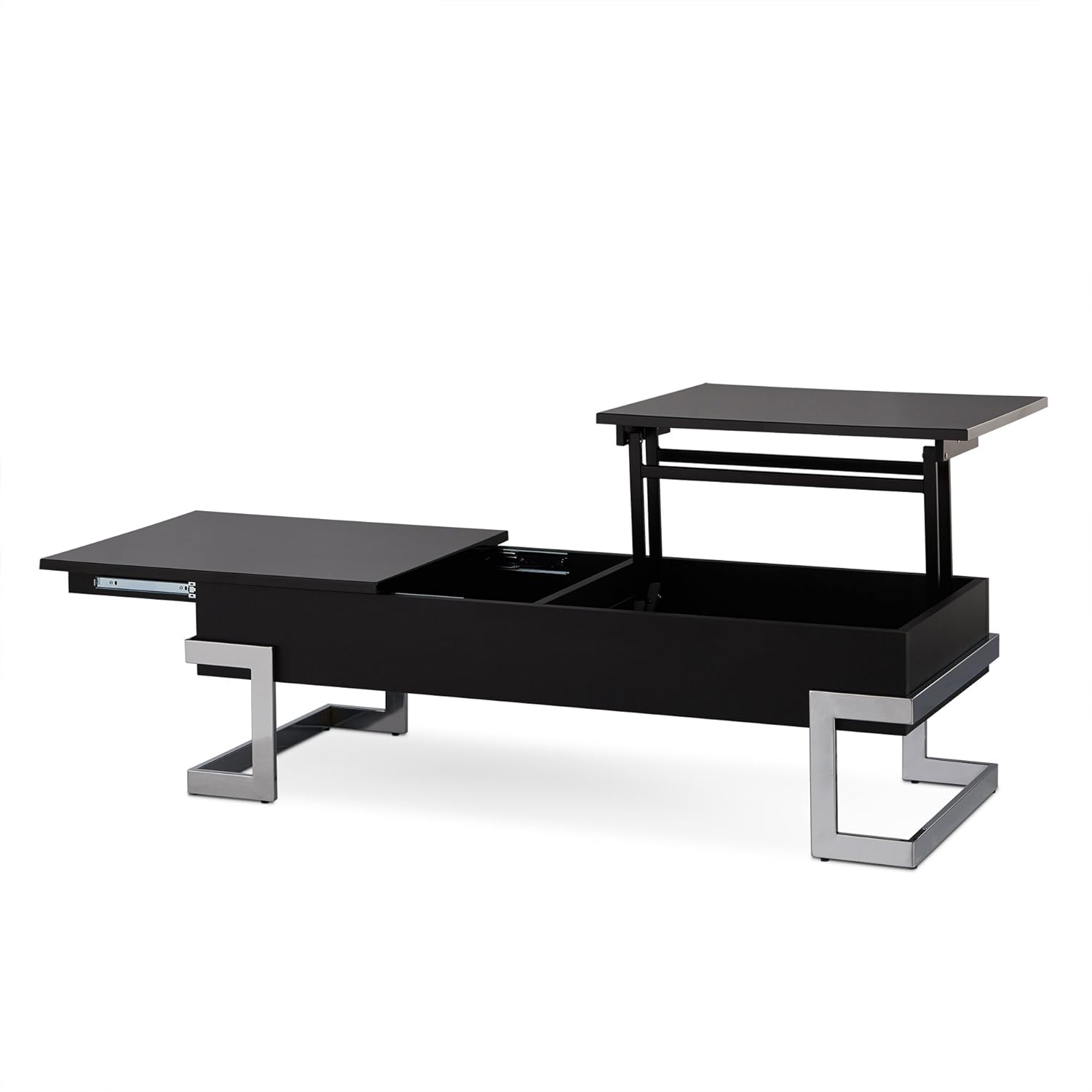 Black and Chrome Lift Top Coffee Table T34798