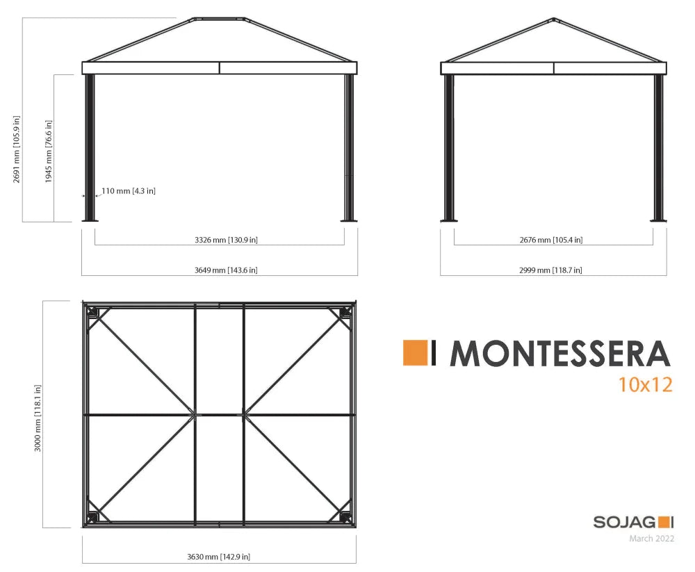Gazebo 10x12 ft. U64216