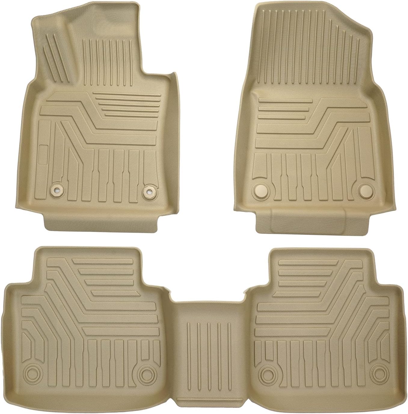 Custom Fit All Weather Floor Liners 1st and 2nd Row Mat Liner Set Y1011