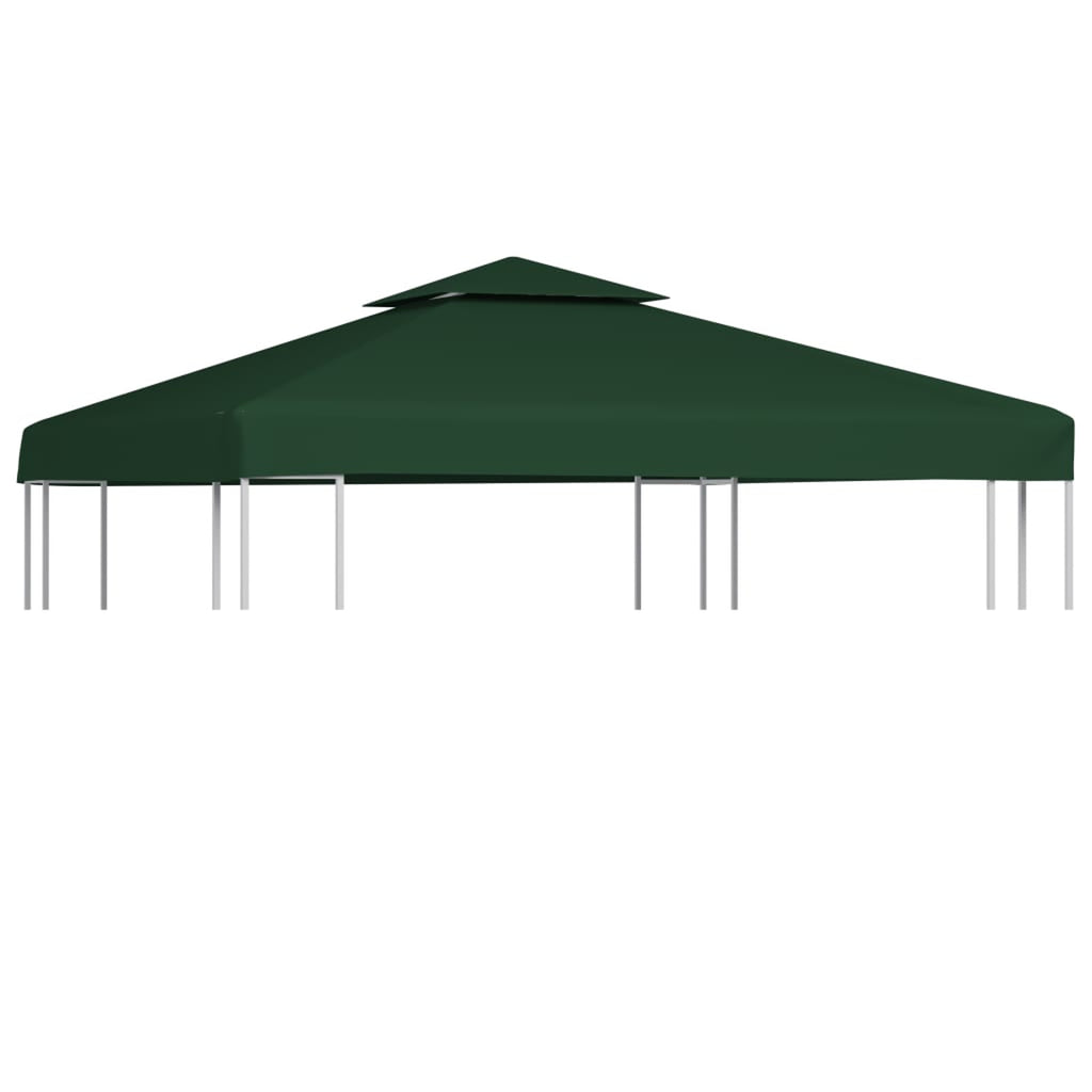10'x10' Gazebo Replacement Canopy Top Cover with 2-Tier & 8 Grommet Green M981