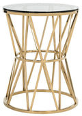 Gold Glass Top End Table G61405