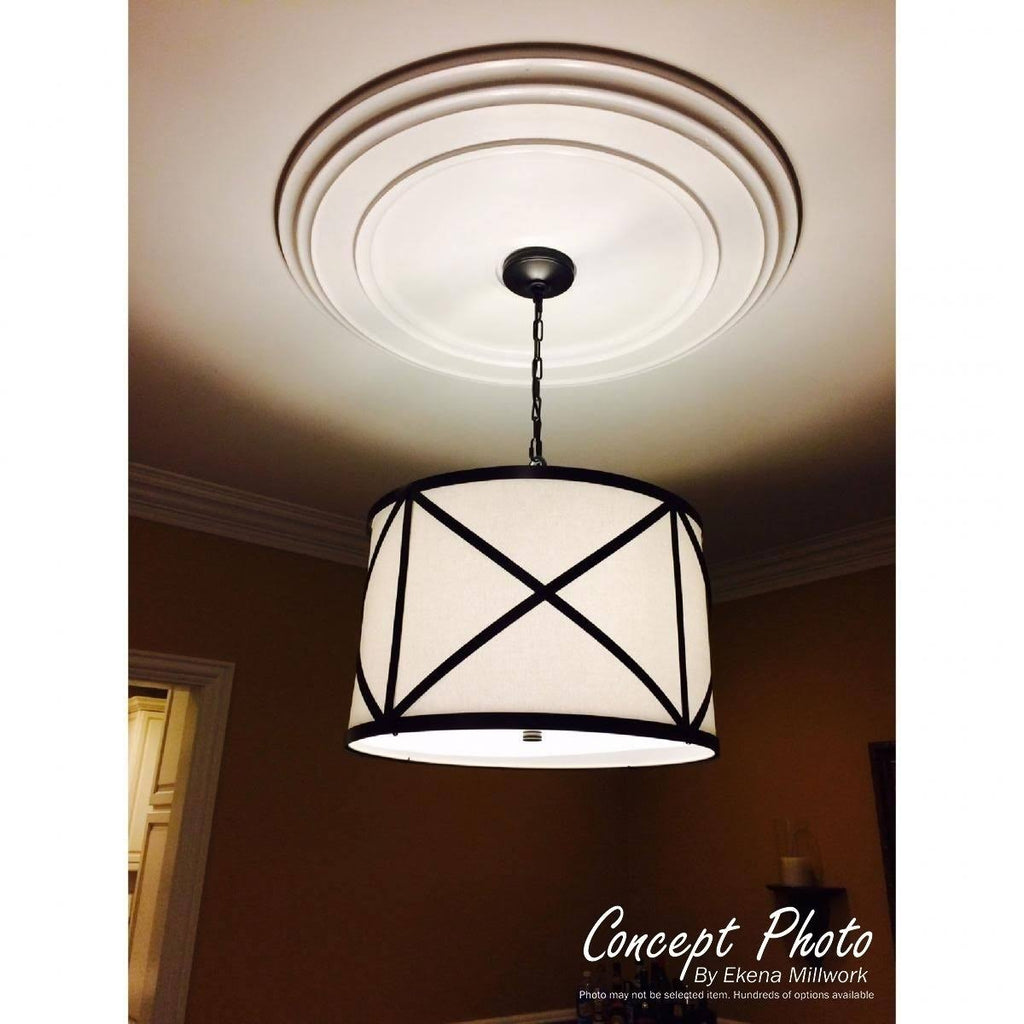 26 5/8x22OD x 4 1/2x22ID x 1 3/8x22P Hand-Painted Frost Ceiling Medallion N72884