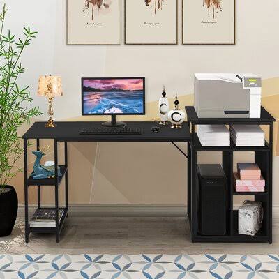 47in Computer Desk with Bookshelf E318