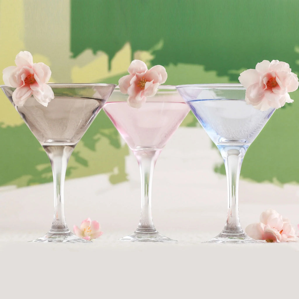6 oz Multi Colored Martini Glasses Set of 6 Y6511