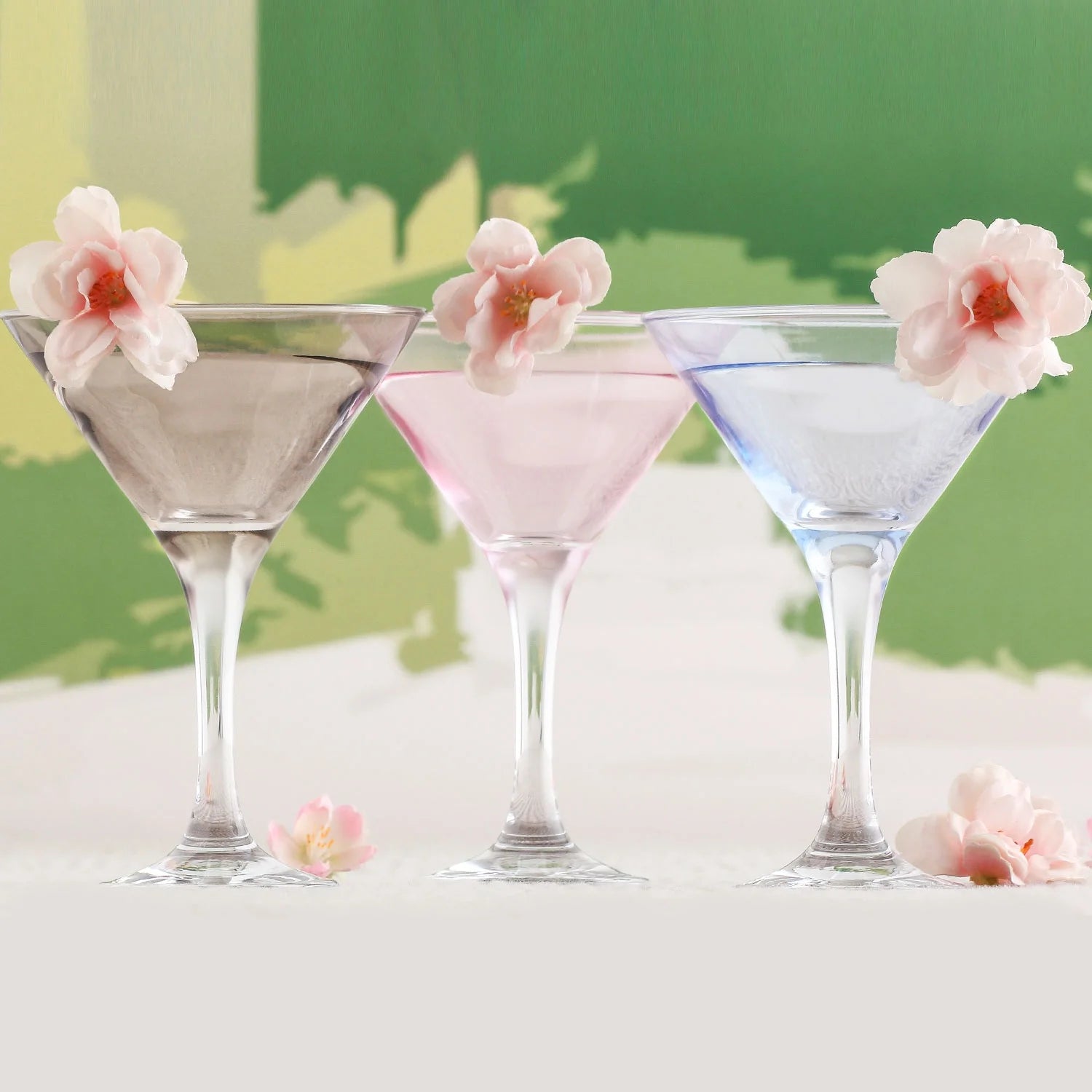 6 oz Multi Colored Martini Glasses Set of 6 Y6511