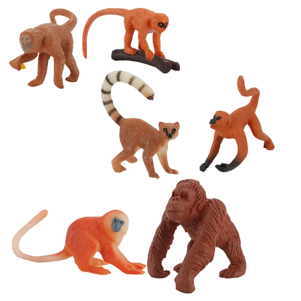 Monkey Animal Figurines Toys Figures Model Miniature Gorilla Figure Cake Kids Models Simulation Statue Zoo Q17965