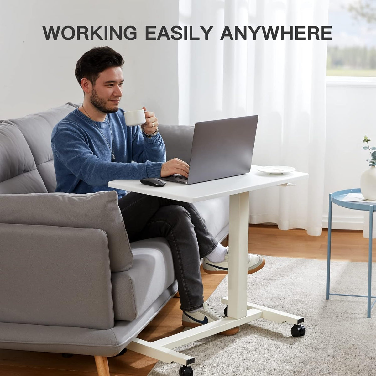 Mobile Standing Desk 27 inch with Gas Spring D3619