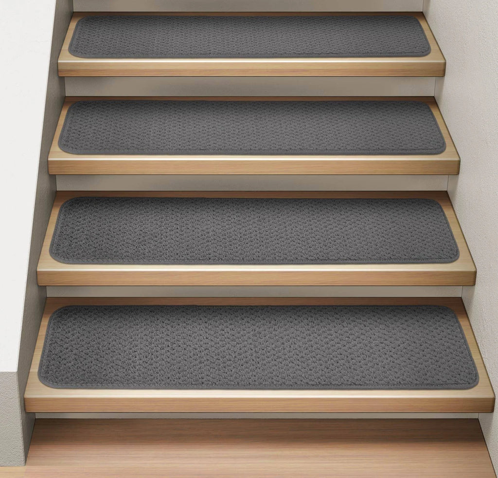 Set of 12 Gray Carpet Stair Treads P9480