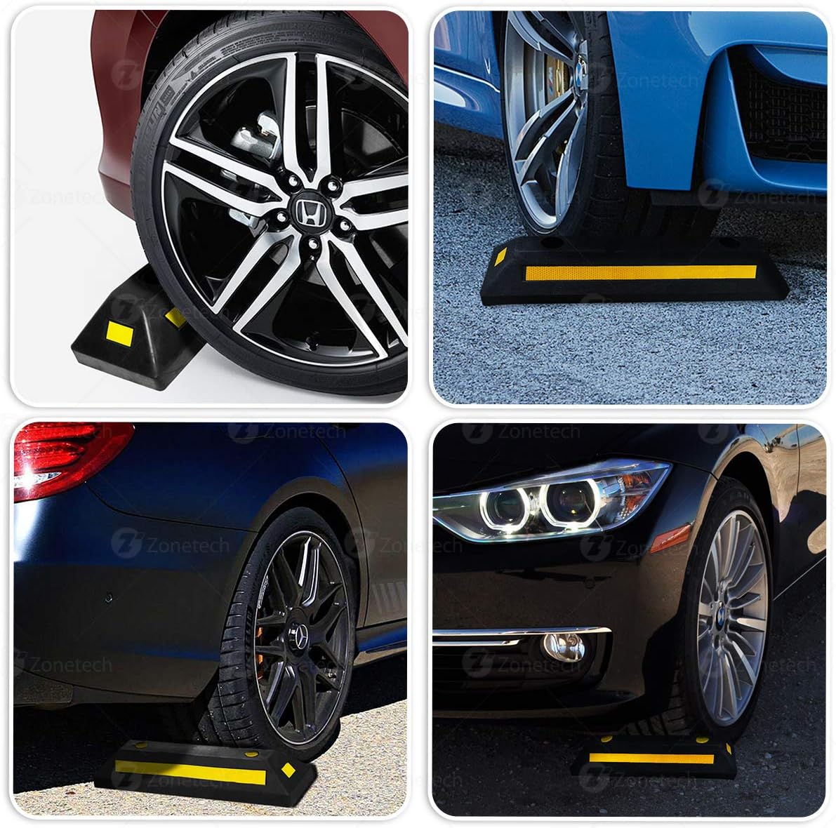 4 Pcs Rubber Parking Guide with Reflective Tape G440259