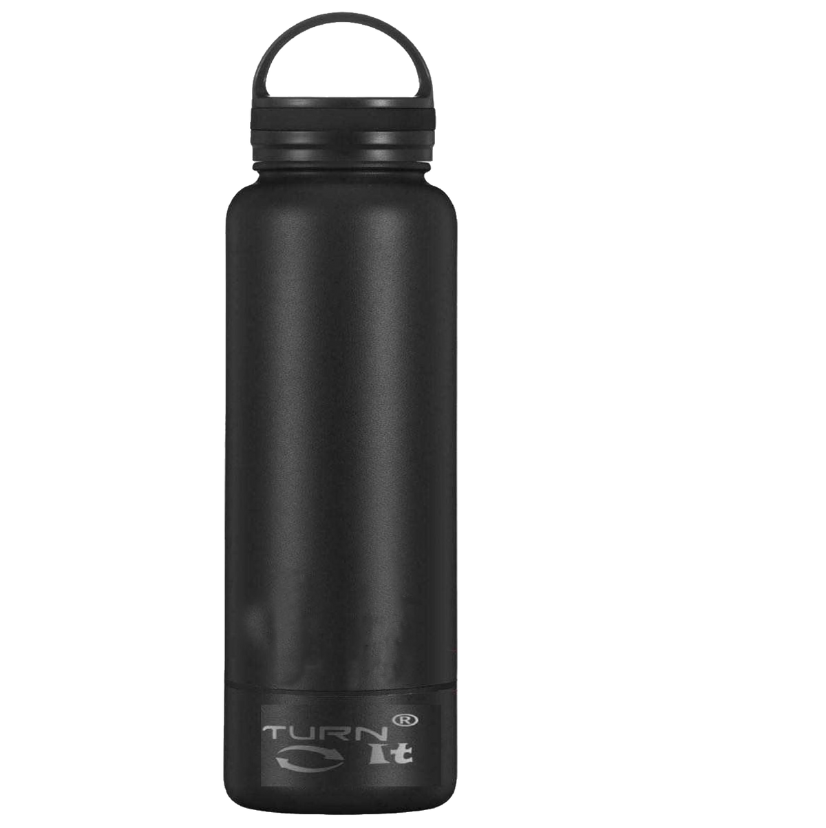 Black Double Walled Stainless-Steel Bottle 32 Fluid Ounces with 8oz Detachable cup Sport lid A8408