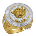 14K Yellow Gold Finish Simulated Diamond Taurus Ring J48874