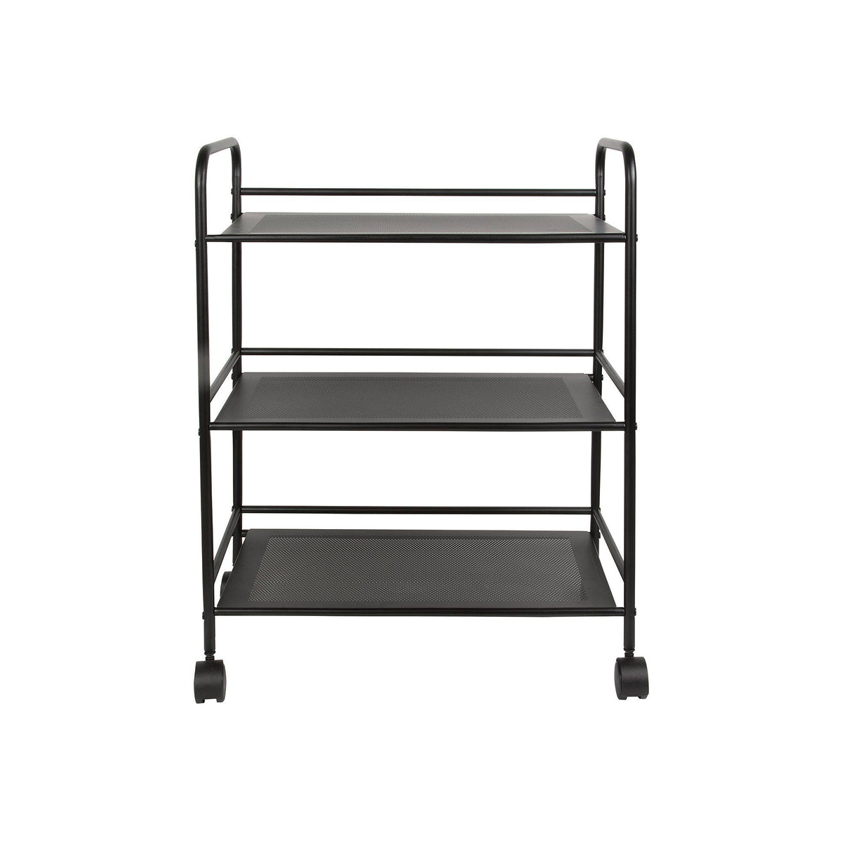 3 Tier Metal Cart with Wheels, Black J3044