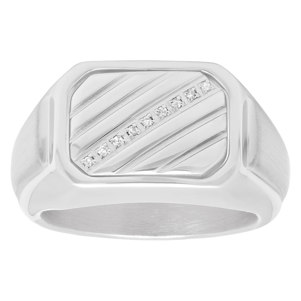 Mens Stainless Steel Black Reversible Fashion Ring B96096