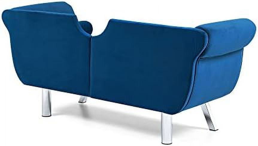 Velvet Loveseat with 2 Pillows, Metal Legs and Removable Cushions C16570