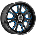 Black/Milled/Blue 17x8.5 Wheel Rim F1614