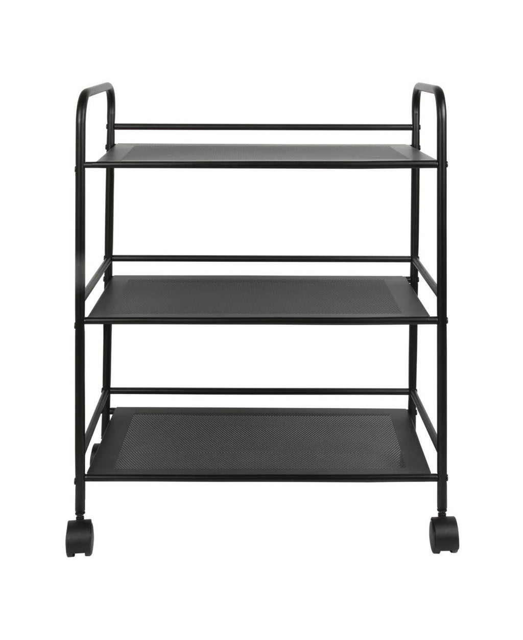 3 Tier Metal Cart with Wheels, Black J3044