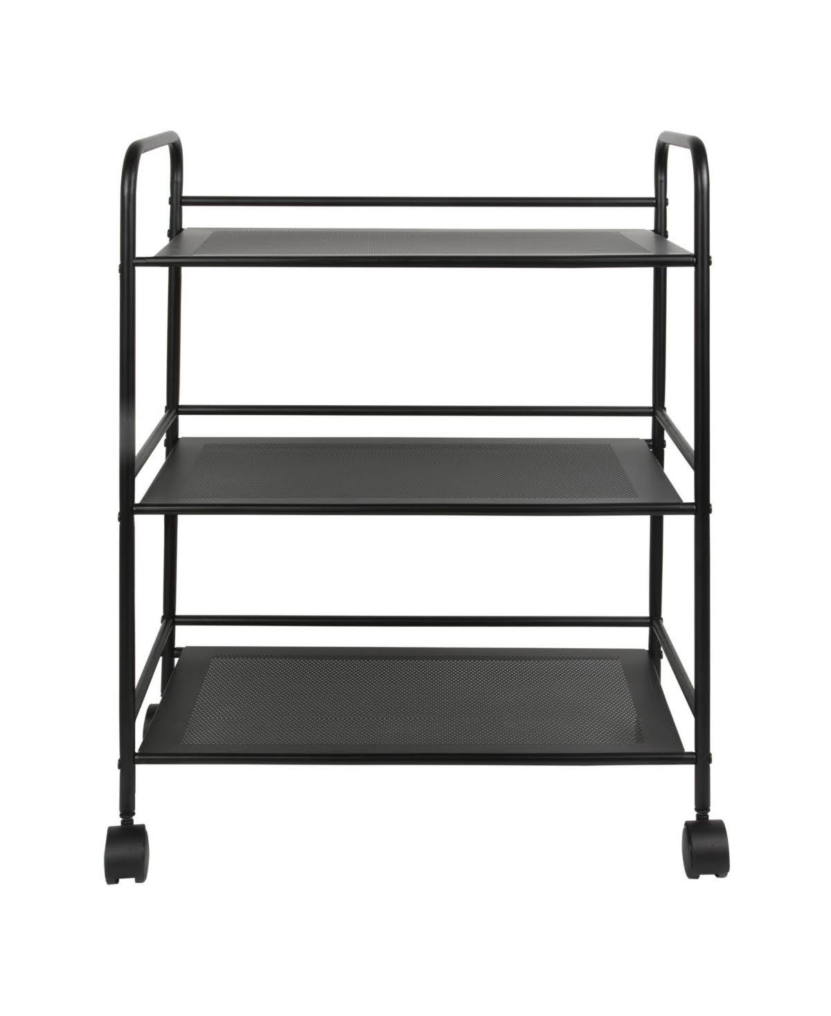 3 Tier Metal Cart with Wheels, Black J3044