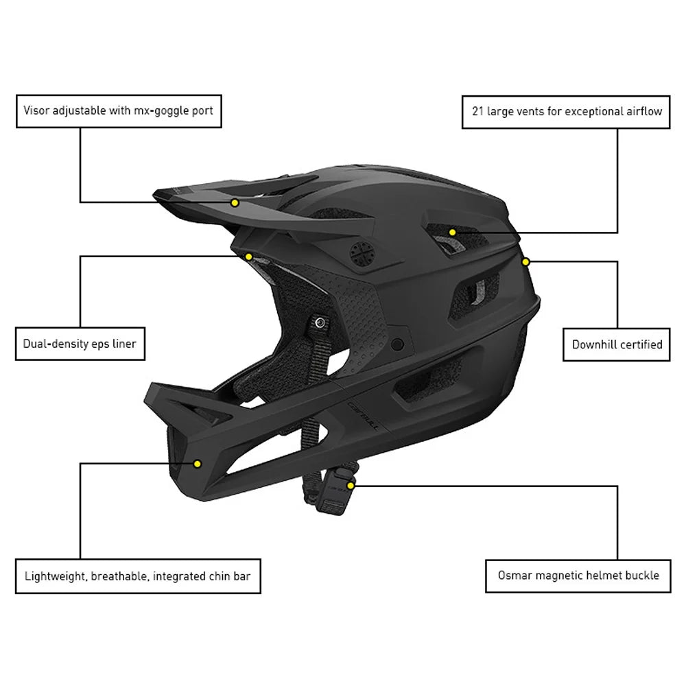 Full Face Trail MTB Cycling Helmet with Adjustable Visor F825523