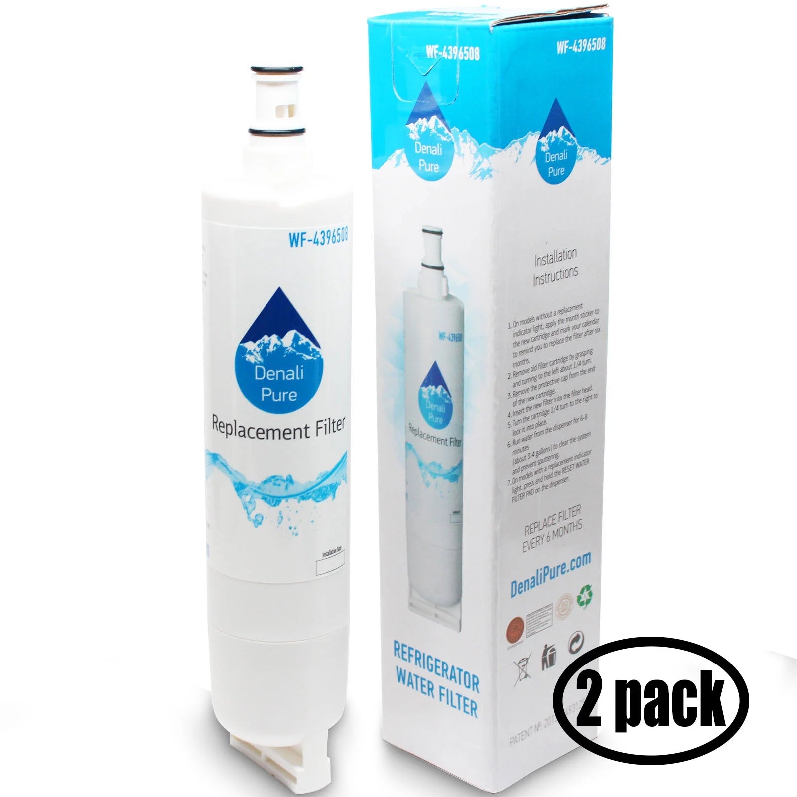 2-Pack Refrigerator Water Filter Cartridge E250803