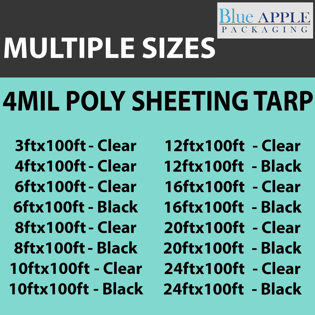 4Mil Clear LDPE Plastic Sheeting Tarp (4ft x 100ft) A450