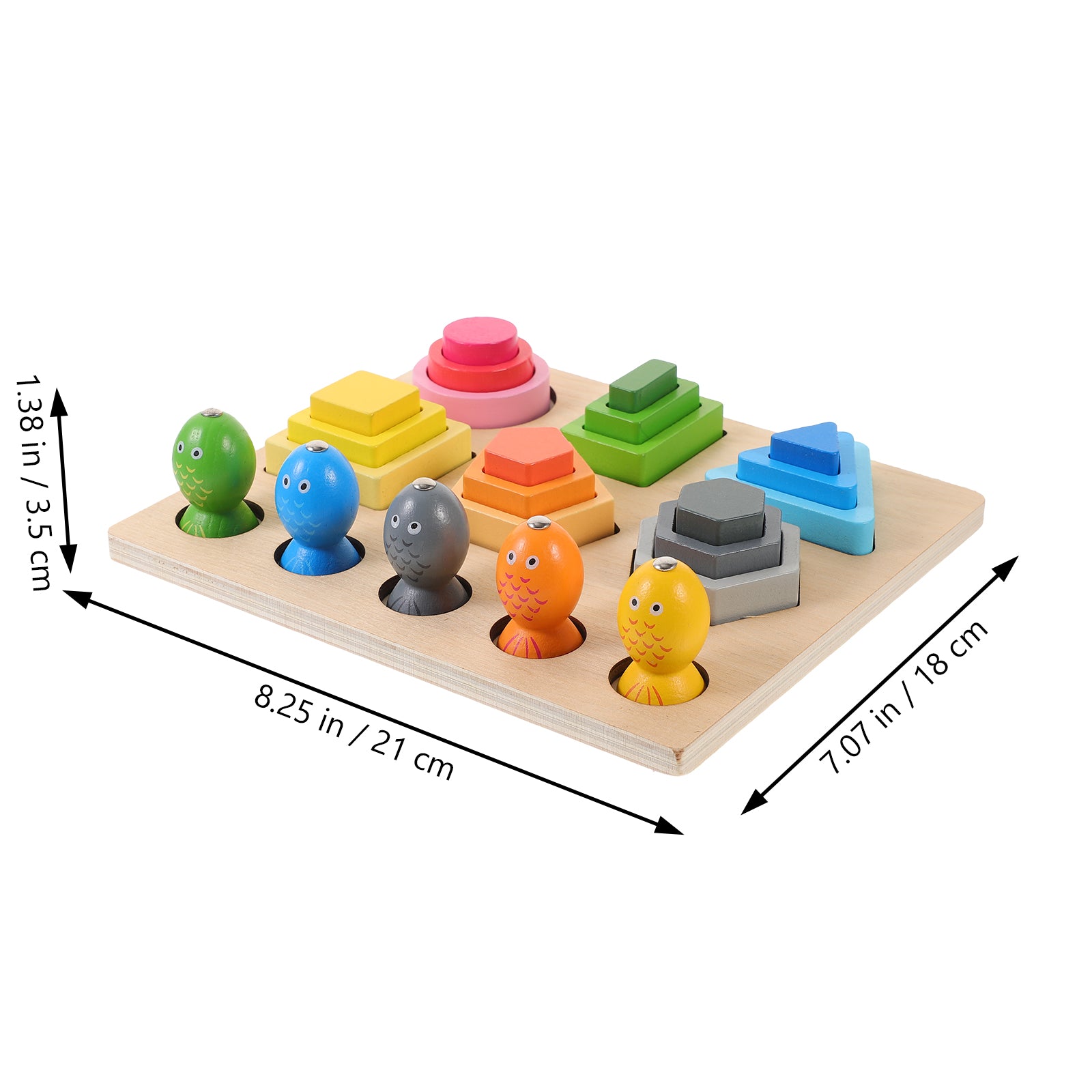 Wooden Sorting Blocks Fishing Toys Playset Puzzles Magnetic 2 1 Child I28737