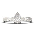 1.25 Carat Pear Cut Moissanite Engagement Ring in 925 Sterling Silver With 18k White Gold Plating R29104