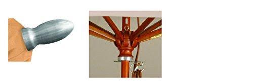 Pacifica Beige Wood Market Umbrella B8012