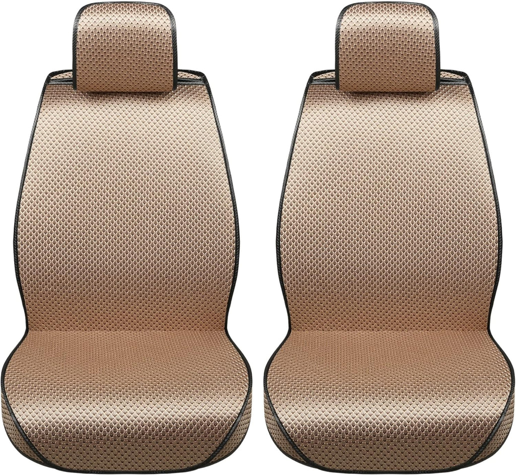 2 Seats Breathable Car Seat Cover Full Set Universal Automotive Vehicle Cushion Cover (Black) Q8549