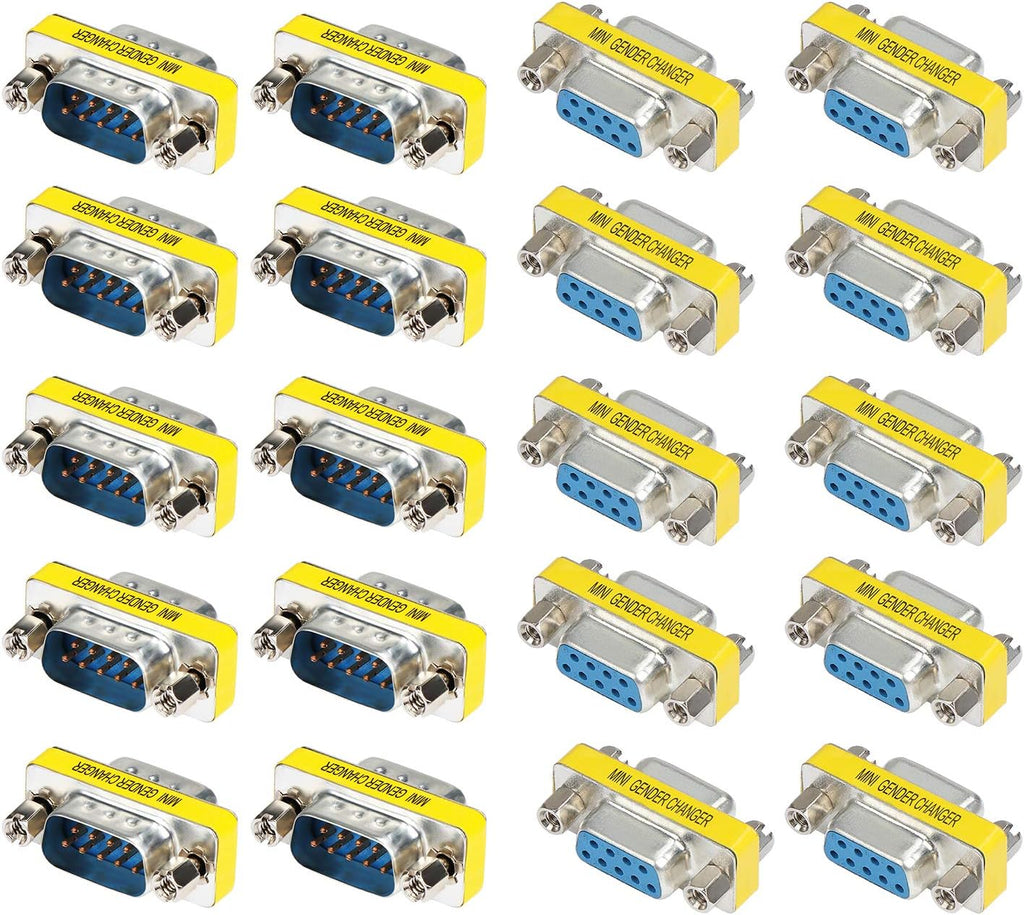 9 Pin DB9 Female to Female Gender Changer Adapter 10 Pack X9414