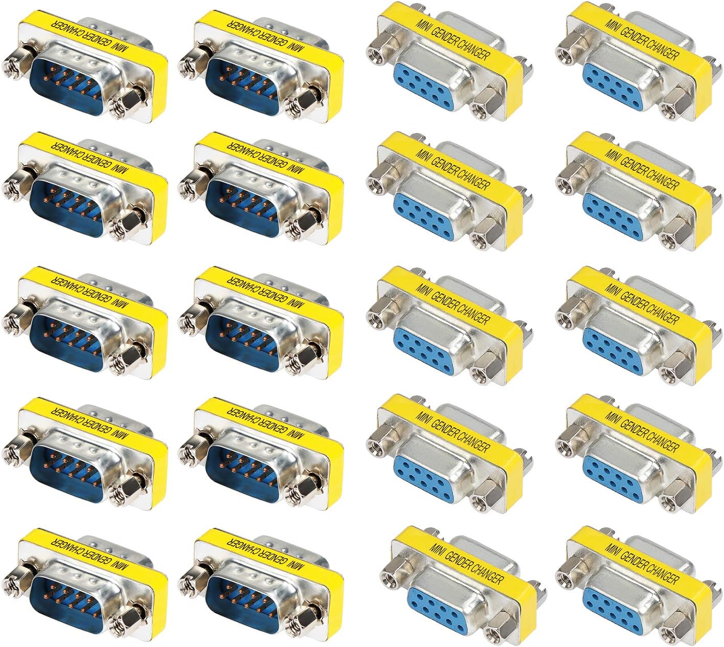 9 Pin DB9 Female to Female Gender Changer Adapter 10 Pack X9414