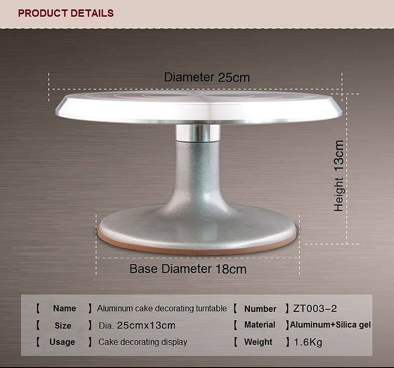 Silver Aluminum Alloy Rotating Cake Turntable Stand P44997