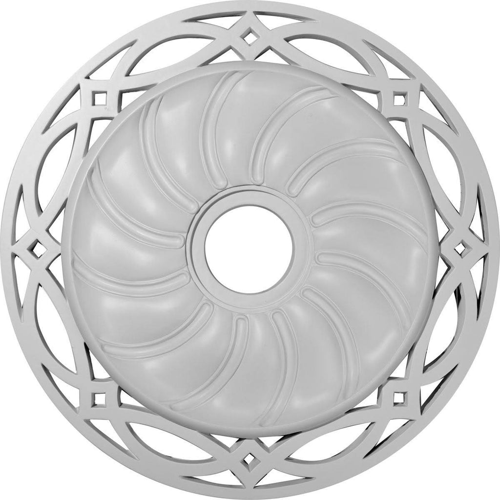 26 5/8x22OD x 4 1/2x22ID x 1 3/8x22P Hand-Painted Frost Ceiling Medallion N72884
