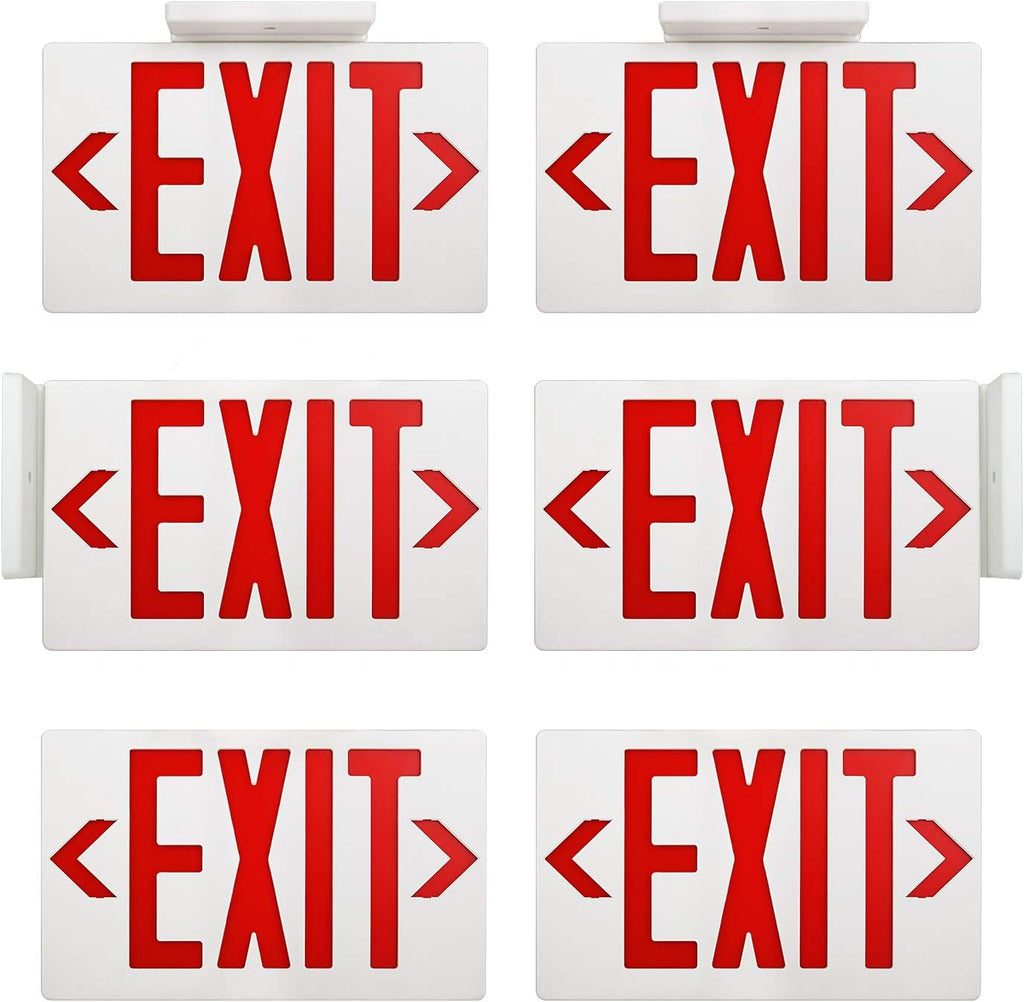 Green Double Face LED Emergency Exit Light Combo, 6 Pack B47205