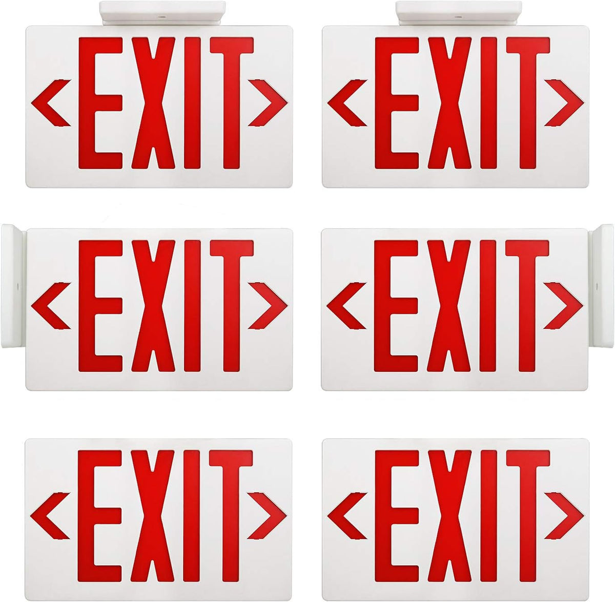 Green Double Face LED Emergency Exit Light Combo, 6 Pack B47205