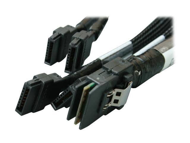 Internal Mini-SASX4 SFF-8087 to 4-SATA Fanout Cable 0.5 Meters I5419