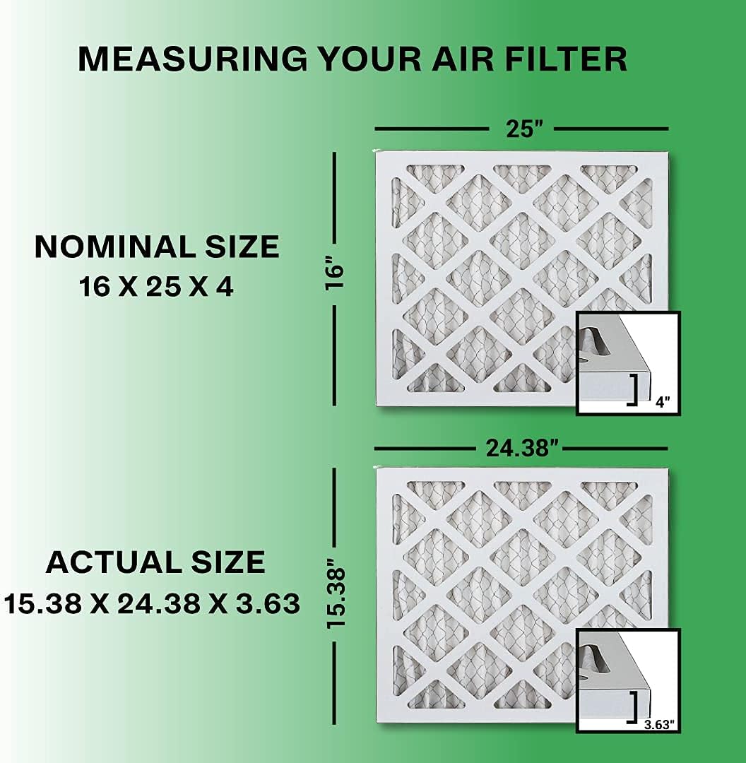 16x25x4 MERV 8 Pleated Air Filter (6-Pack) W97808