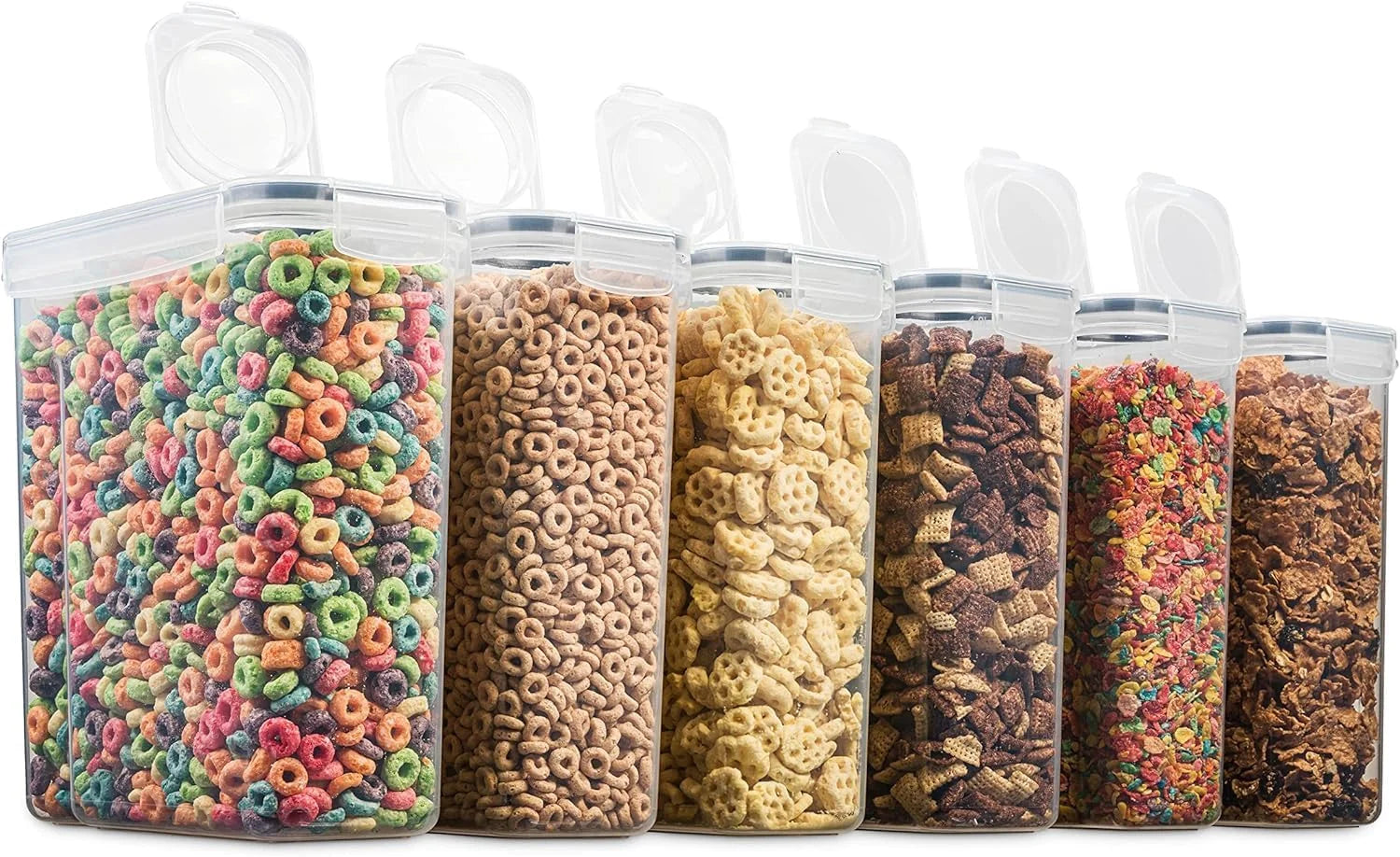 Set of 4 Large BPA-Free Plastic Cereal Storage Containers V380