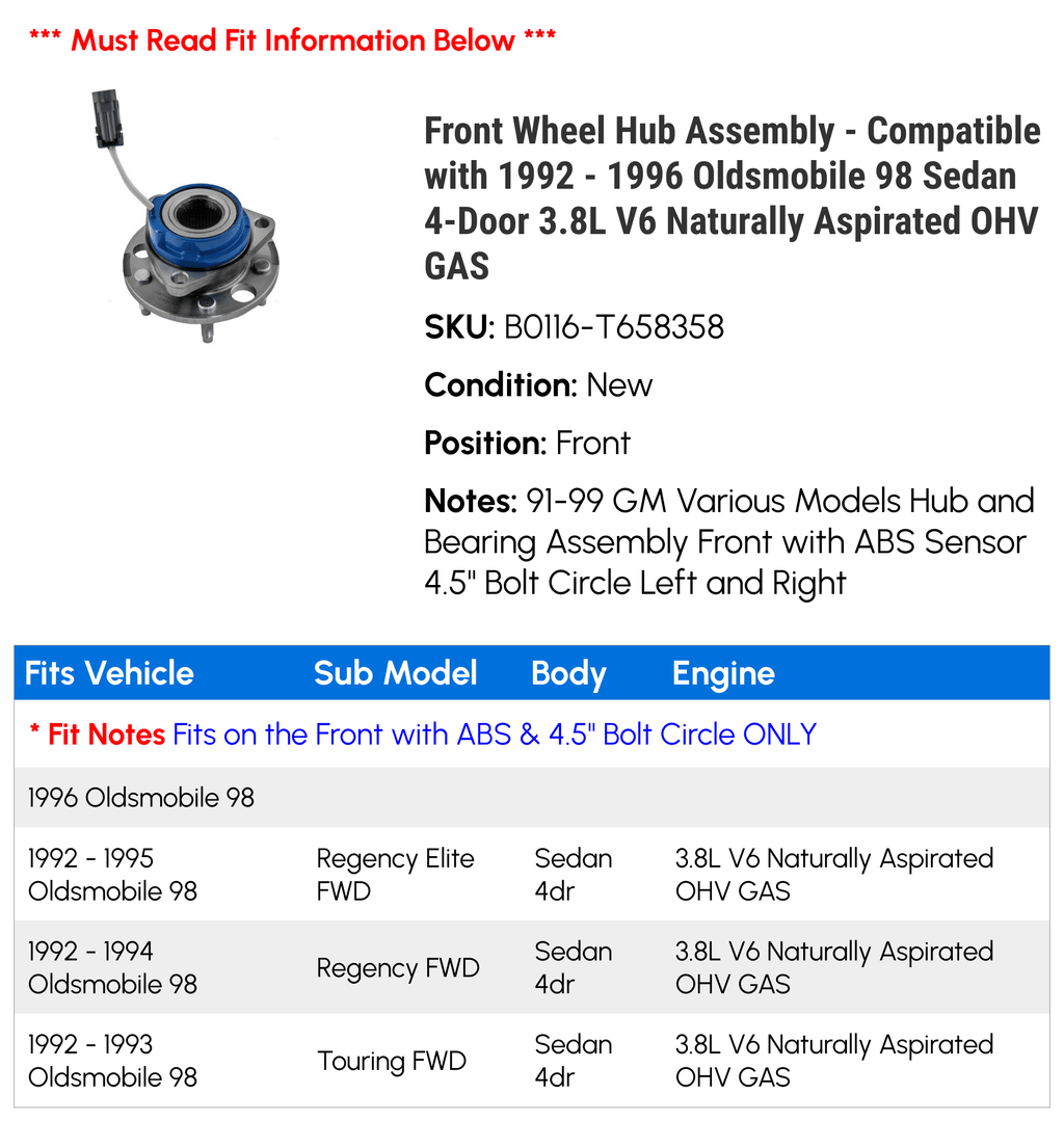 Front Wheel Hub Assembly D3869