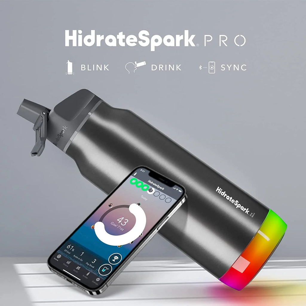 Brushed Stainless Steel Insulated Smart Water Bottle with Straw Lid T11717