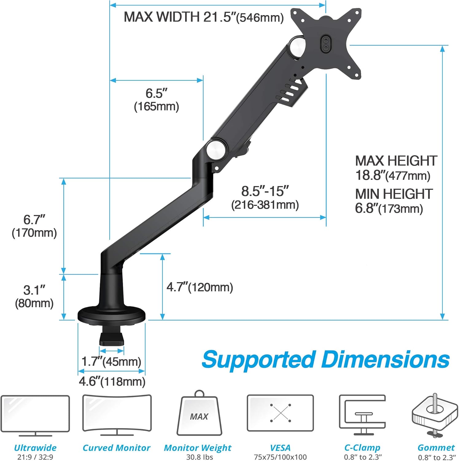 Single Monitor Arm Desk Mount X4855