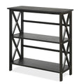 Black 3-Tier Wooden Open Shelf Bookcase G6266