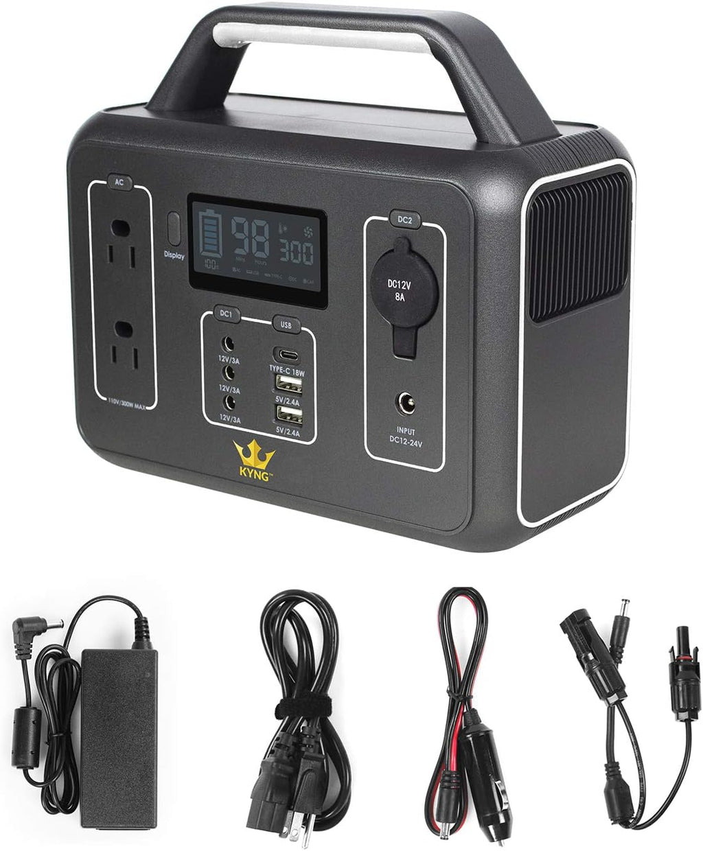 Portable Power Station 300W / 600W Peak Lithium Battery 280Wh 110V AC Pure Sine Wave W4010